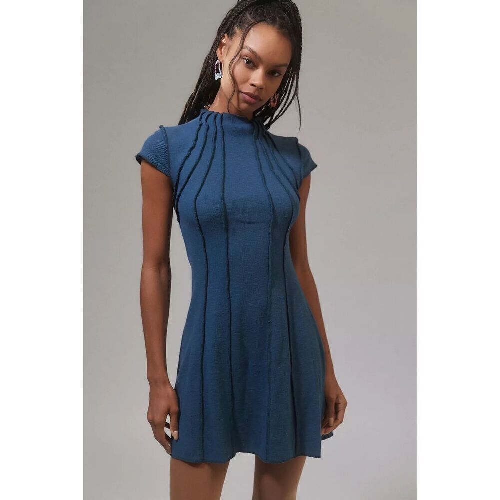 ✨UO Rishe Seamed Mini Blue Sz Large Dress✨